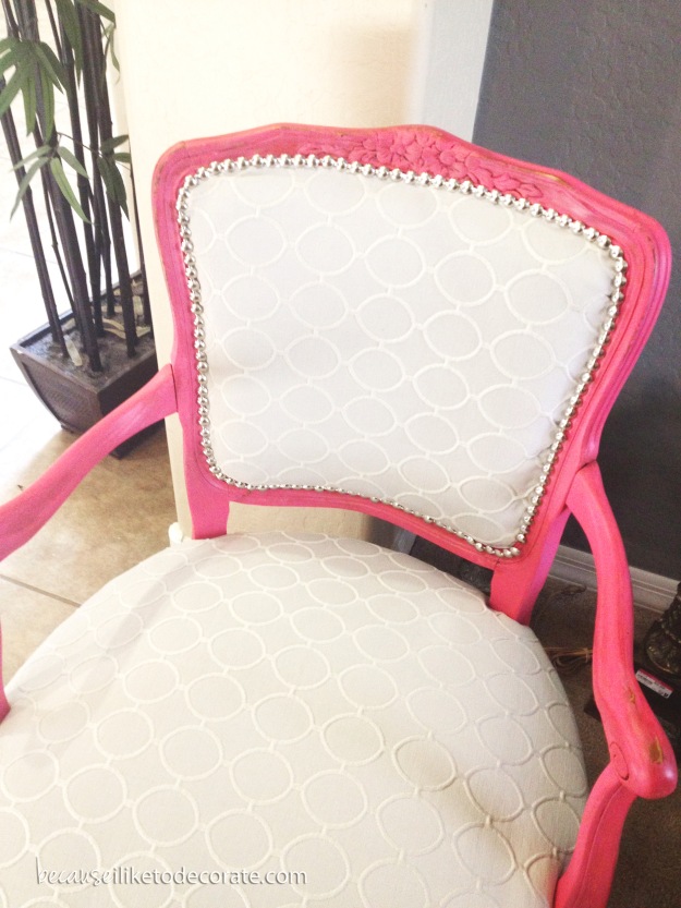 #upholstery, #vintagechair, #becauseiliketodecorate, #chic, #pink